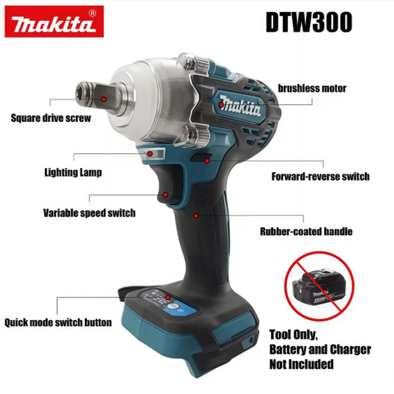Makita DTW300 18V Brushless Co - огляд і ціна Makita Drill Dtw300