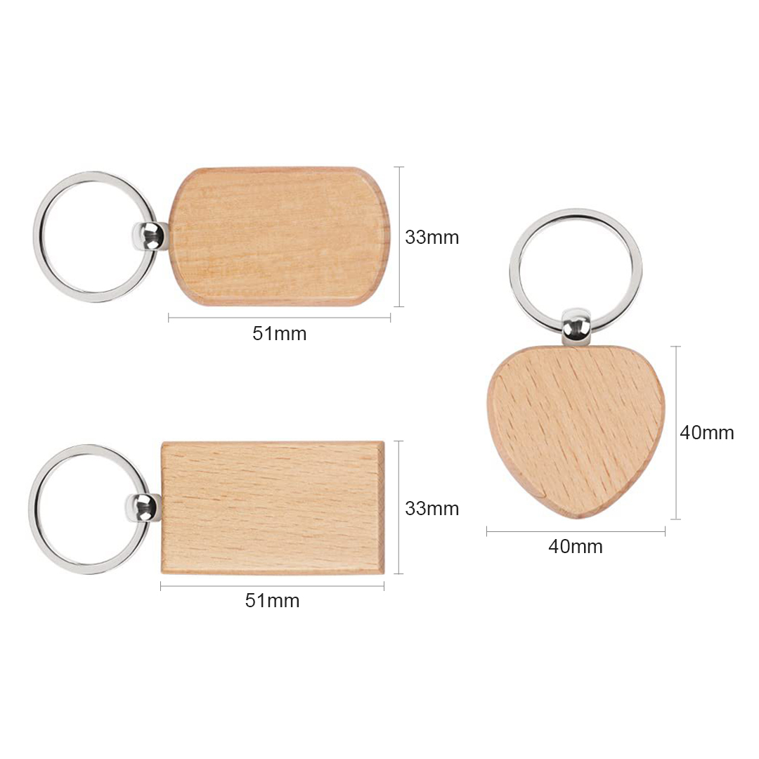 20PCS Unfinished Wood Keychain - огляд і ціна Woodworking Laser