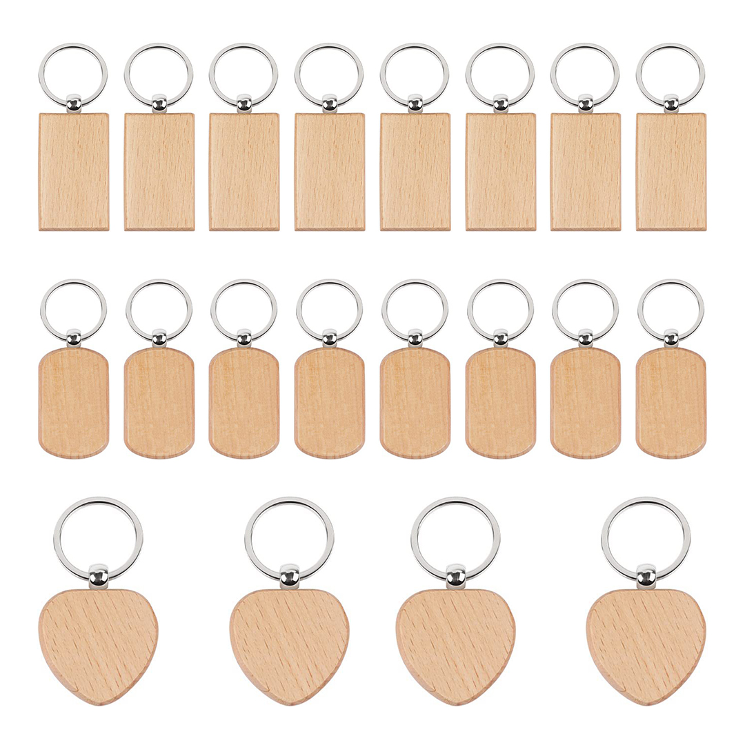 20PCS Unfinished Wood Keychain - огляд і ціна Woodworking Laser