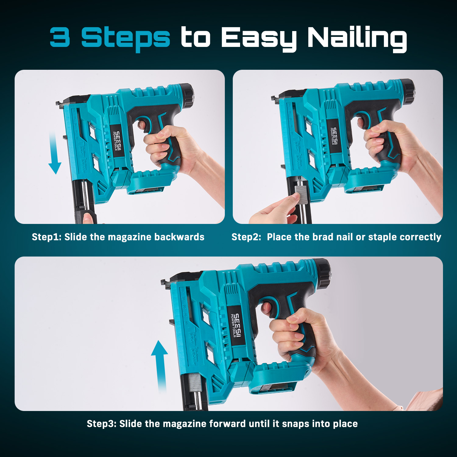 SEESII Electric Nail Gun Cordl - огляд і ціна Woodworking Essential Tools