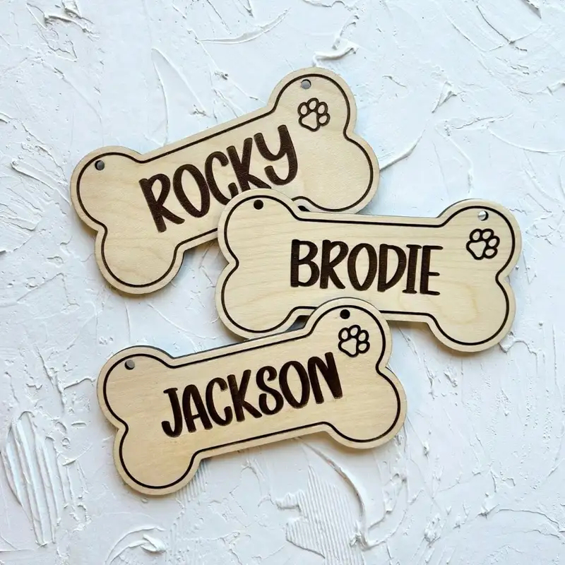 5PCS Custom Wooden Dog Tag - P - огляд і ціна Woodworking Laser