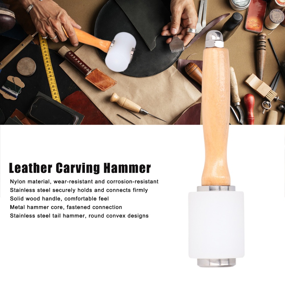 Multiple Materials Leather Car - огляд і ціна Wooden Mallet Carving