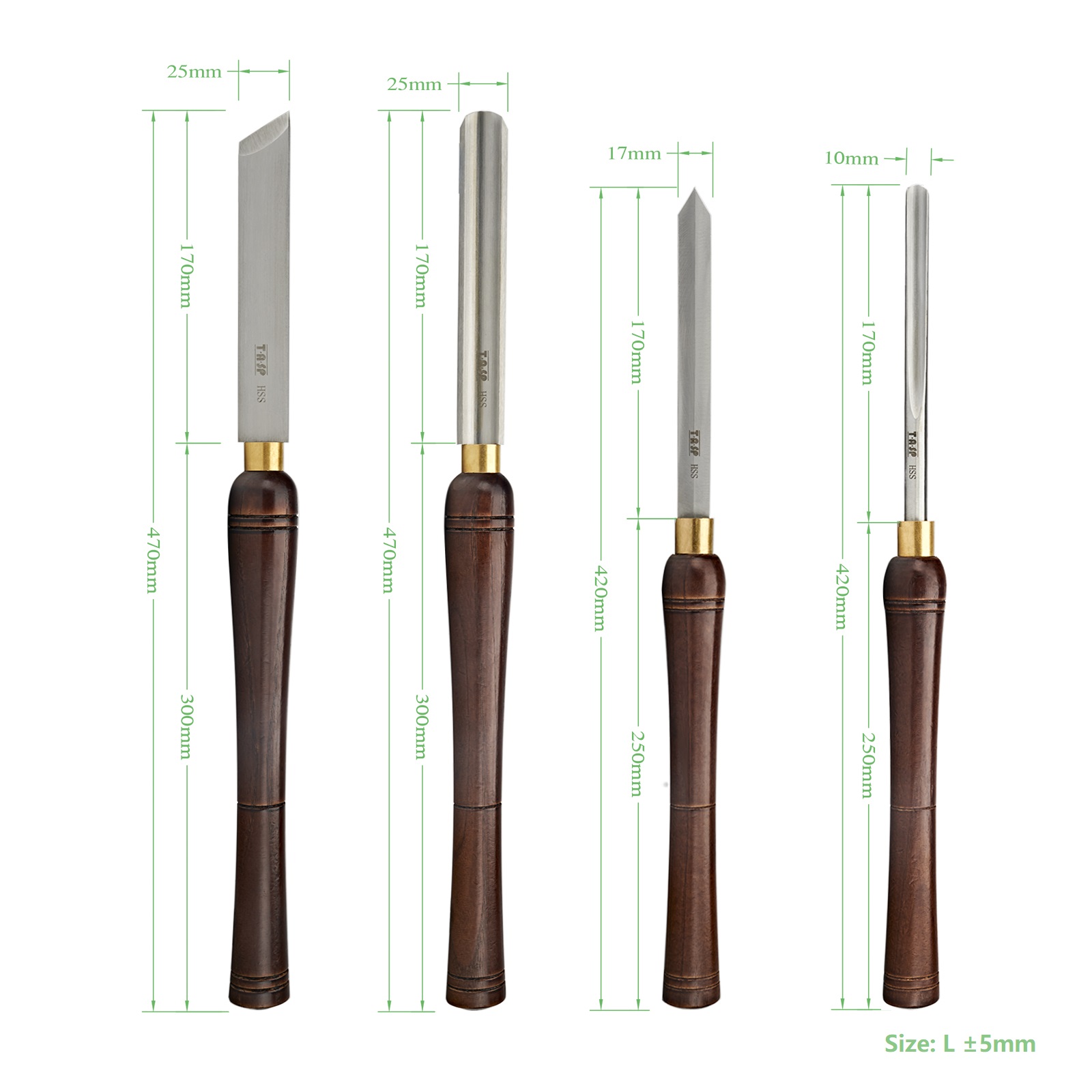 TASP 4pcs HSS Wood Turning Chi - огляд і ціна Skew Chisel Wood