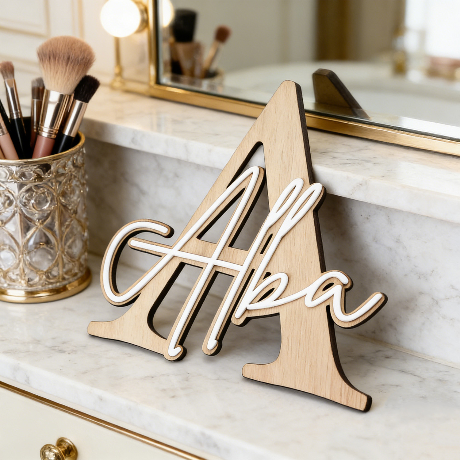 1pc Double-layer Wooden Name D - огляд і ціна Woodworking Laser