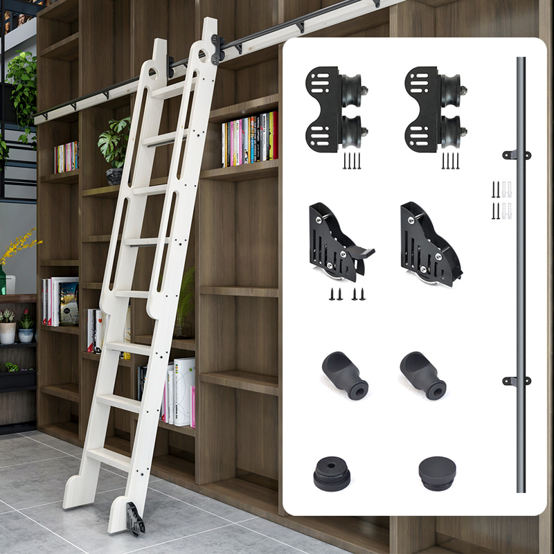 Rolling Library Ladder Hardwar - огляд і ціна Woodworking Lofts